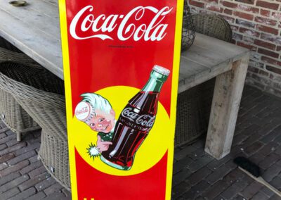 Drink Coca Cola Ijskoud Emaille Reclame Bord