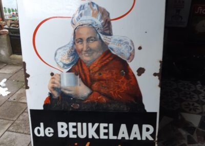 De Beukelaar cichorei Voor betere Koiffie Emaille Reclame Bord